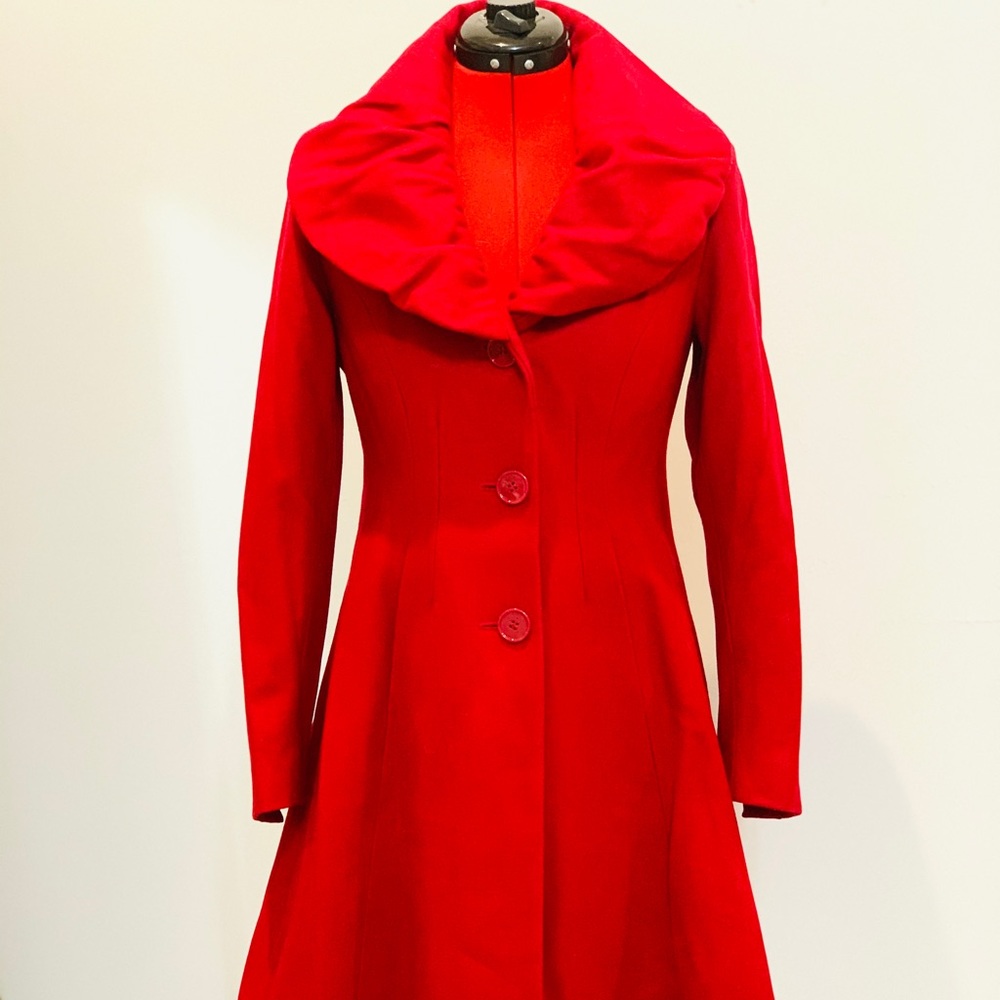 Red coat.